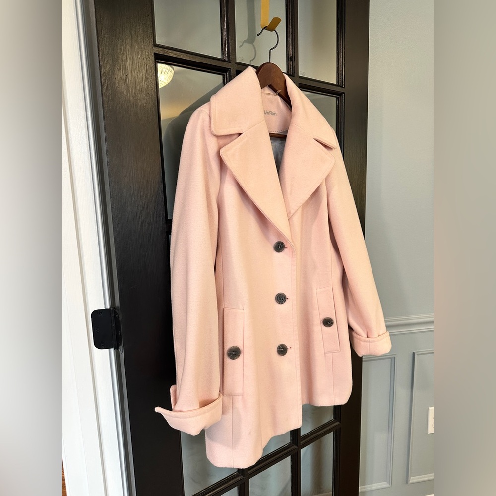 Calvin Klein Pink winter pea coat 14 - Picture 2 of 8